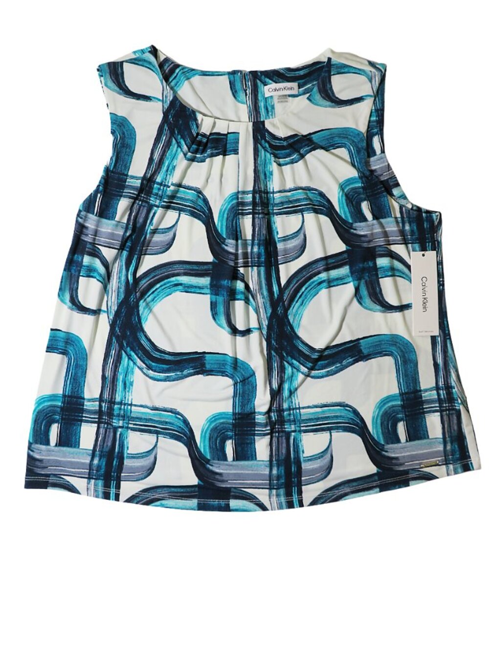NWT Calvin Klein Plus Size‎ 2X Abstract Brushstroke Sleeveless Shell Tank Top